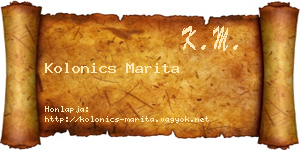 Kolonics Marita névjegykártya